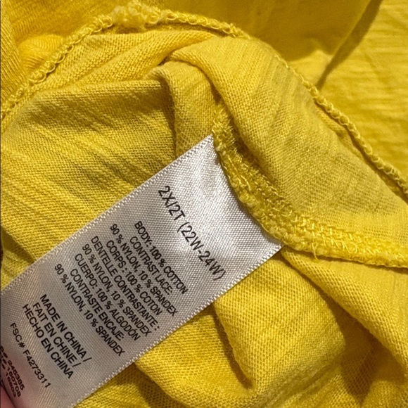 Avon Yellow Lace Sleeve Blouse - Picture 4 of 5